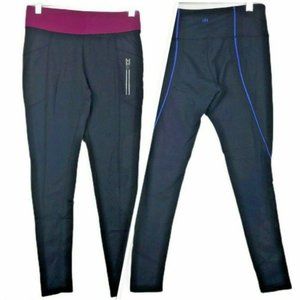 Kyodan Lot of 2 Workout Leggings Black Blue Pink